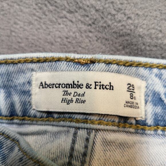 Abercrombie And Fitch Jeans Womens 8 Blue Dad Straight Leg Distressed Denim - Picture 3 of 11